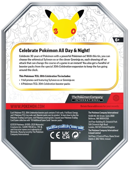 30th Celebration - Collection Tin - Sylveon EX - Pokemon kort